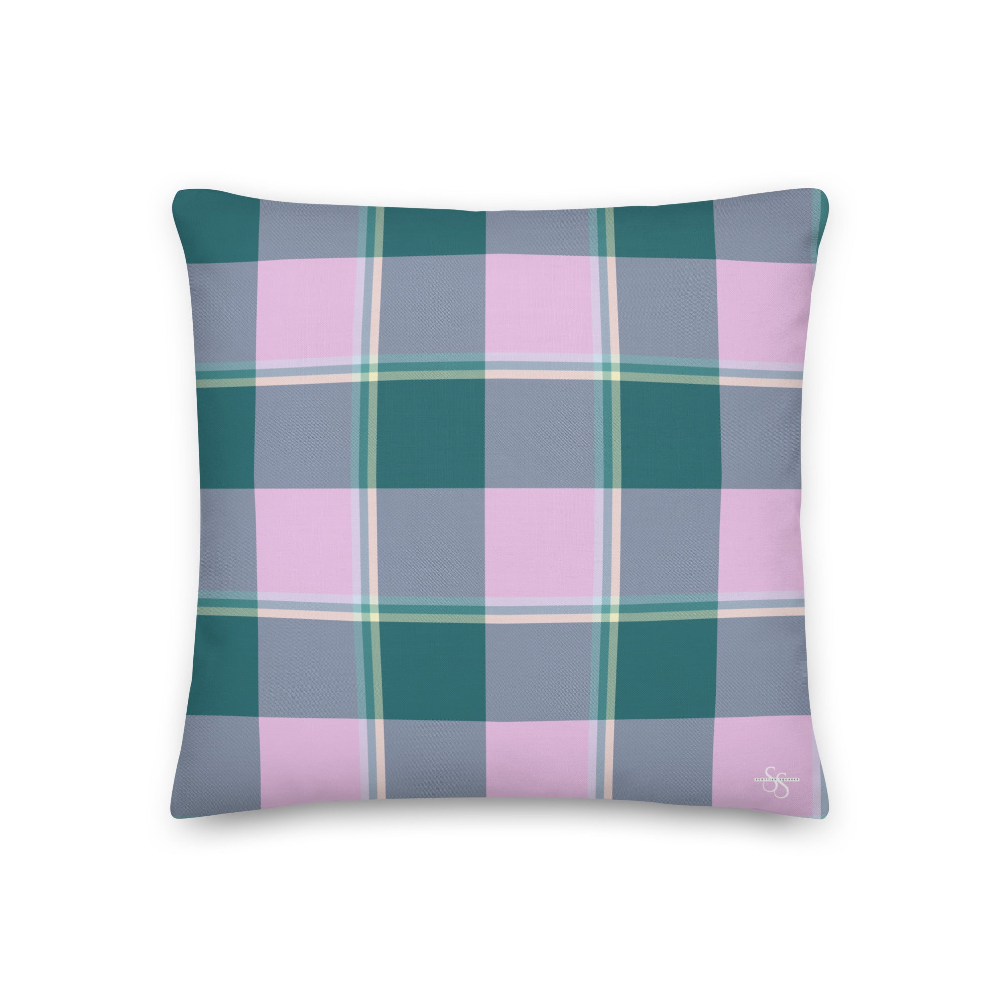 Personalized Ming and Melanie Plaid Throw Pillow - Scottish Squares