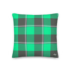 Personalized Spring Green and Finlandia Plaid Throw Pillow - Scottish Squares