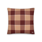 Personalized Whiskey and Livid Brown Plaid Throw Pillow - Scottish Squares