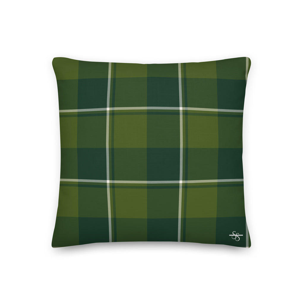 Personalized Woodland and Evergreen Plaid Throw Pillow - Scottish Squares