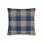 Personalized Cello and Donkey Brown Plaid Throw Pillow - Scottish Squares