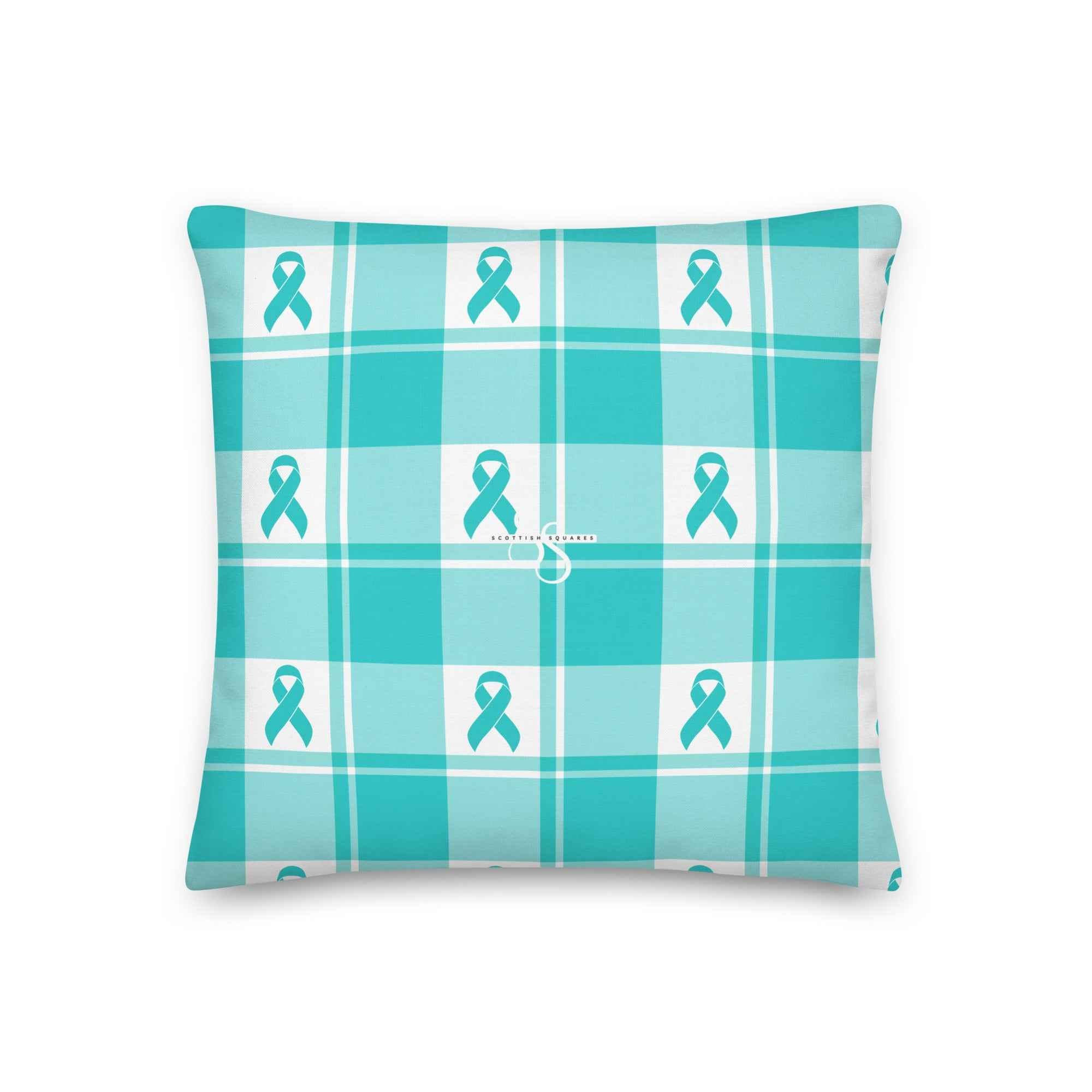Throw Pillow Ovarian Cancer Awareness Plaid - Scottish Squares