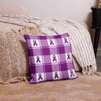 Throw Pillow Pancreatic Cancer Awareness Plaid - Scottish Squares