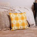 Throw Pillow Kidney Cancer Awareness Plaid, Orange Ribbon, Supportive Gift - Scottish Squares