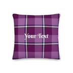 Personalized Purple and Trendy Pink Plaid Throw Pillow - Scottish Squares
