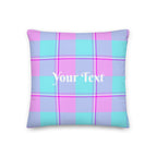 Personalized Mauve and Coastal Mist Throw Pillow - Scottish Squares
