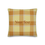 Personalized Zombie and Copper Plaid Throw Pillow - Scottish Squares