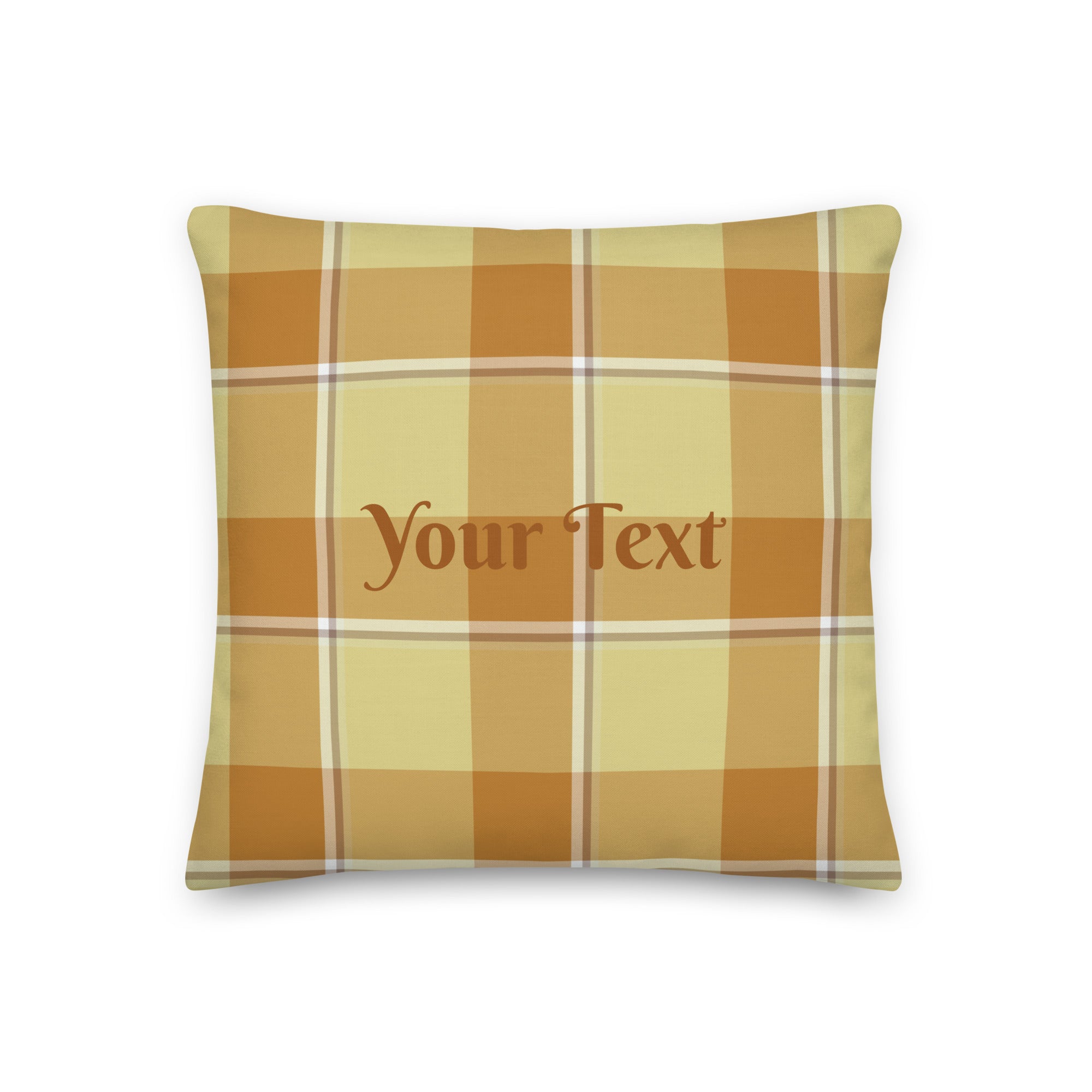 Personalized Zombie and Copper Plaid Throw Pillow - Scottish Squares