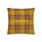 Personalized Potters Clay and Pizza Plaid Throw Pillow - Scottish Squares