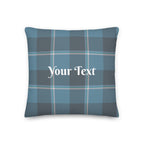 Personalized Hoki and Shuttle Gray Plaid Throw Pillow - Scottish Squares