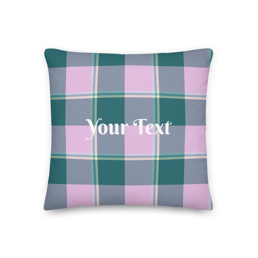 Personalized Ming and Melanie Plaid Throw Pillow - Scottish Squares