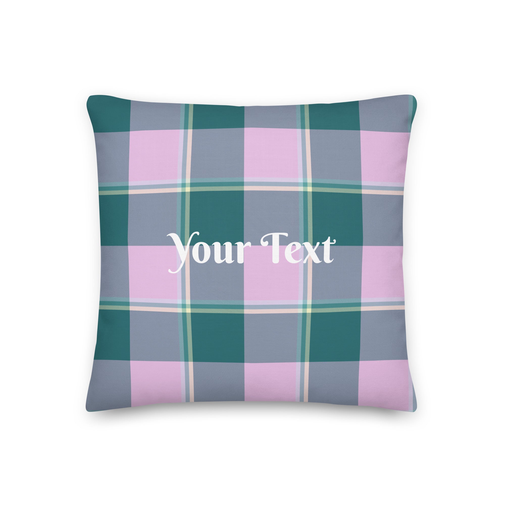 Personalized Ming and Melanie Plaid Throw Pillow - Scottish Squares