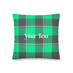 Personalized Spring Green and Finlandia Plaid Throw Pillow - Scottish Squares