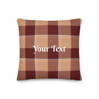 Personalized Whiskey and Livid Brown Plaid Throw Pillow - Scottish Squares