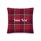 Personalized Old Brick and Cab Sav Plaid Throw Pillow - Scottish Squares