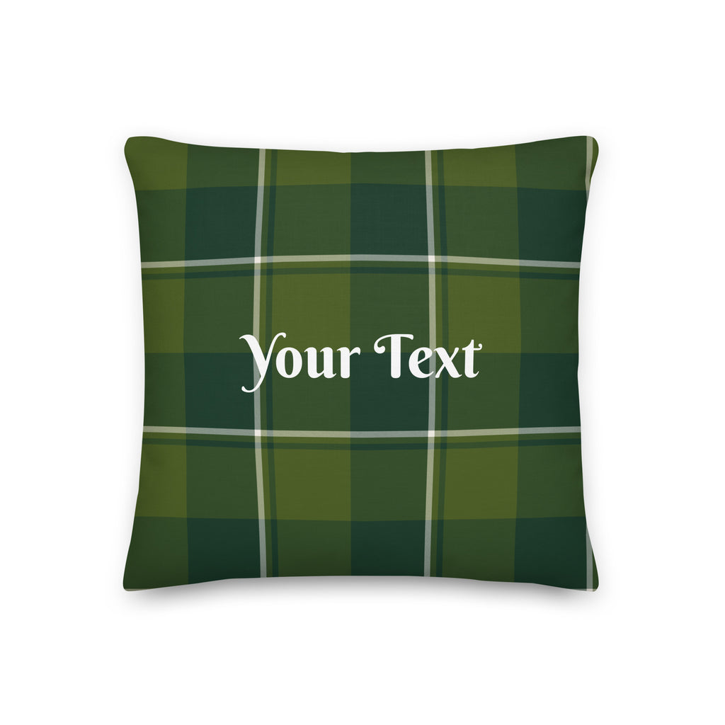 Personalized Woodland and Evergreen Plaid Throw Pillow - Scottish Squares
