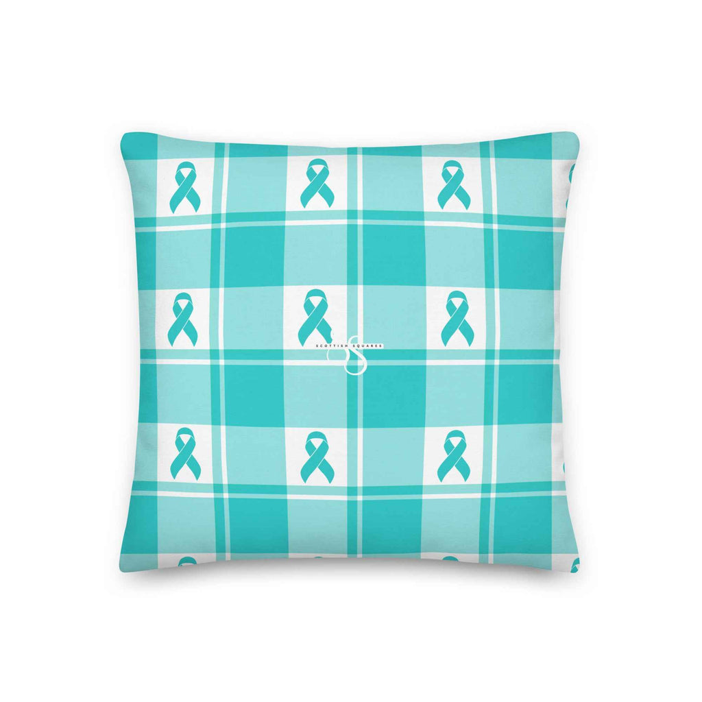 Throw Pillow Ovarian Cancer Awareness Plaid Default Title - Scottish Squares