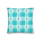 Throw Pillow Ovarian Cancer Awareness Plaid Default Title - Scottish Squares