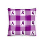 Throw Pillow Pancreatic Cancer Awareness Plaid Default Title - Scottish Squares