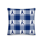 Throw Pillow Colorectal Cancer Awareness Plaid, Dark Blue Ribbon, Supportive Gift Default Title - Scottish Squares