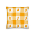 Throw Pillow Kidney Cancer Awareness Plaid, Orange Ribbon, Supportive Gift Default Title - Scottish Squares