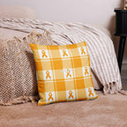 Throw Pillow Kidney Cancer Awareness Plaid, Orange Ribbon, Supportive Gift - Scottish Squares