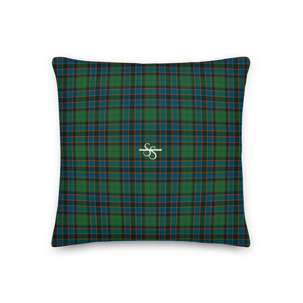 Throw Pillow Green Blue Orange Plaid Tartan