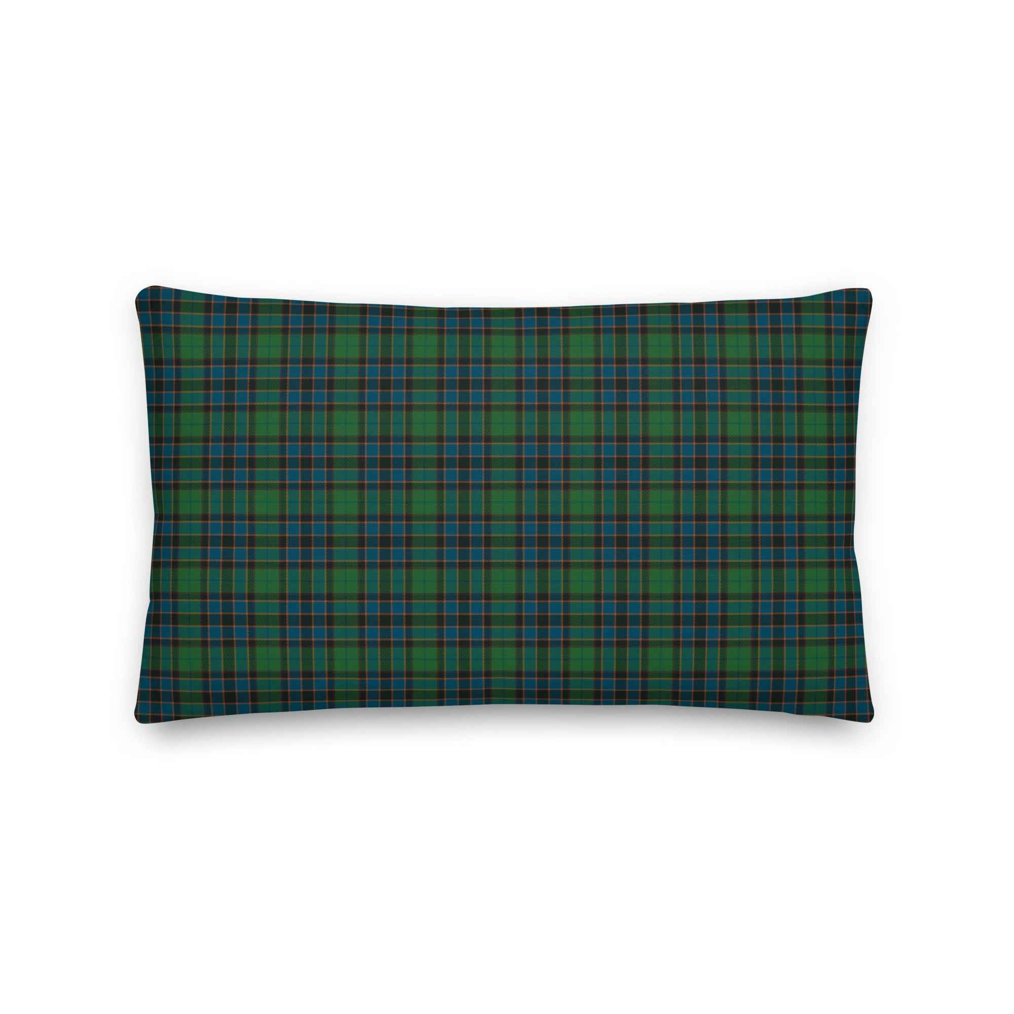 Throw Pillow Green Blue Orange Plaid Tartan