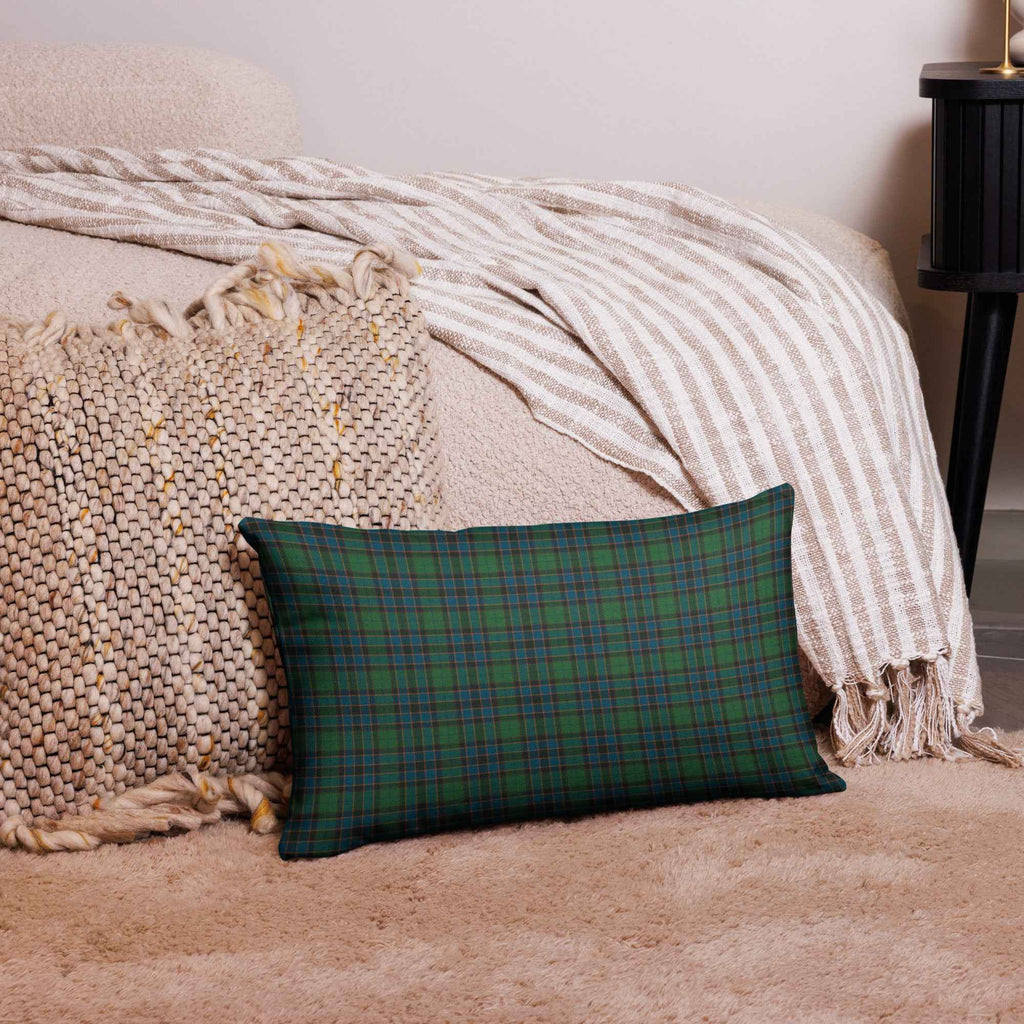 Throw Pillow Green Blue Orange Plaid Tartan