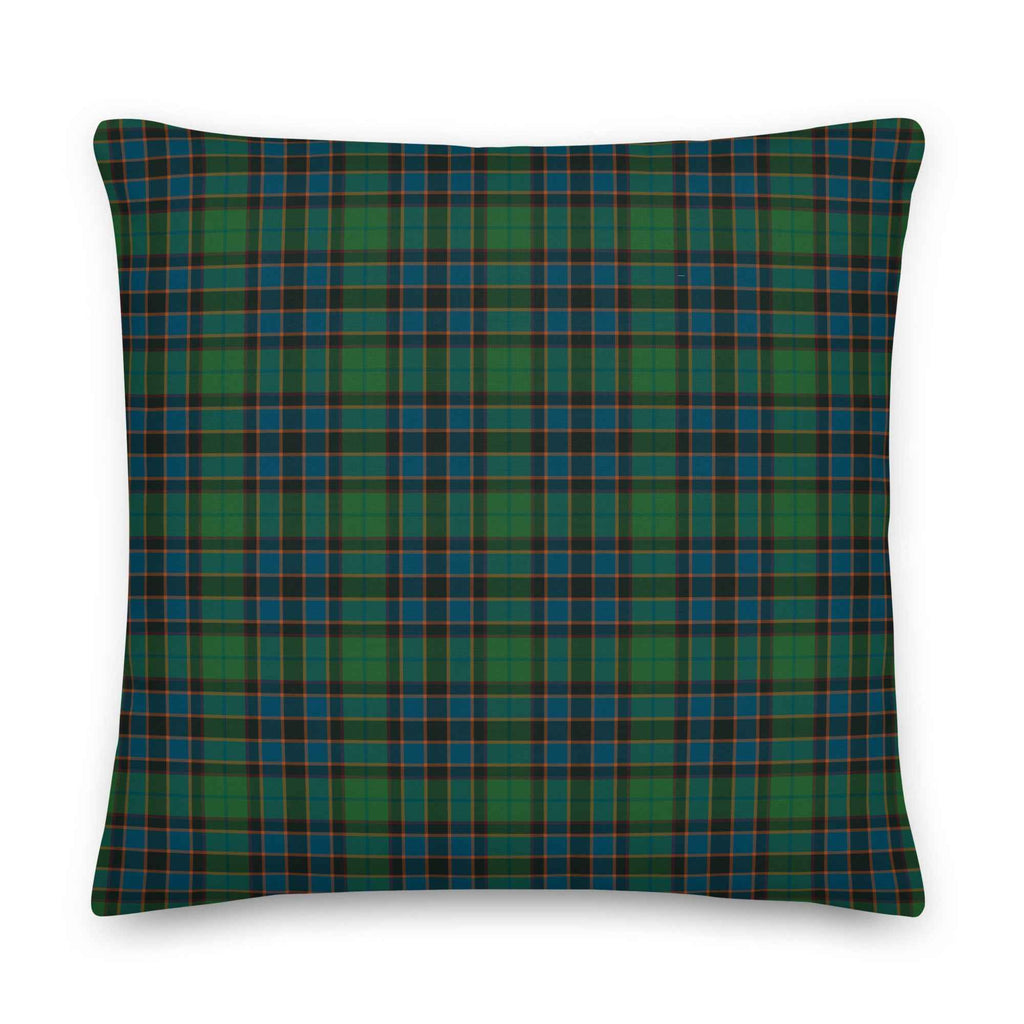 Throw Pillow Green Blue Orange Plaid Tartan