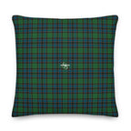 Throw Pillow Green Blue Orange Plaid Tartan