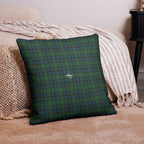 Throw Pillow Green Blue Orange Plaid Tartan