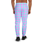 Mauve and Coastal Mist Plaid Men's Joggers - Scottish Squares