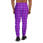 Electric Violet and Fuchsia Plaid Men's Joggers - Scottish Squares
