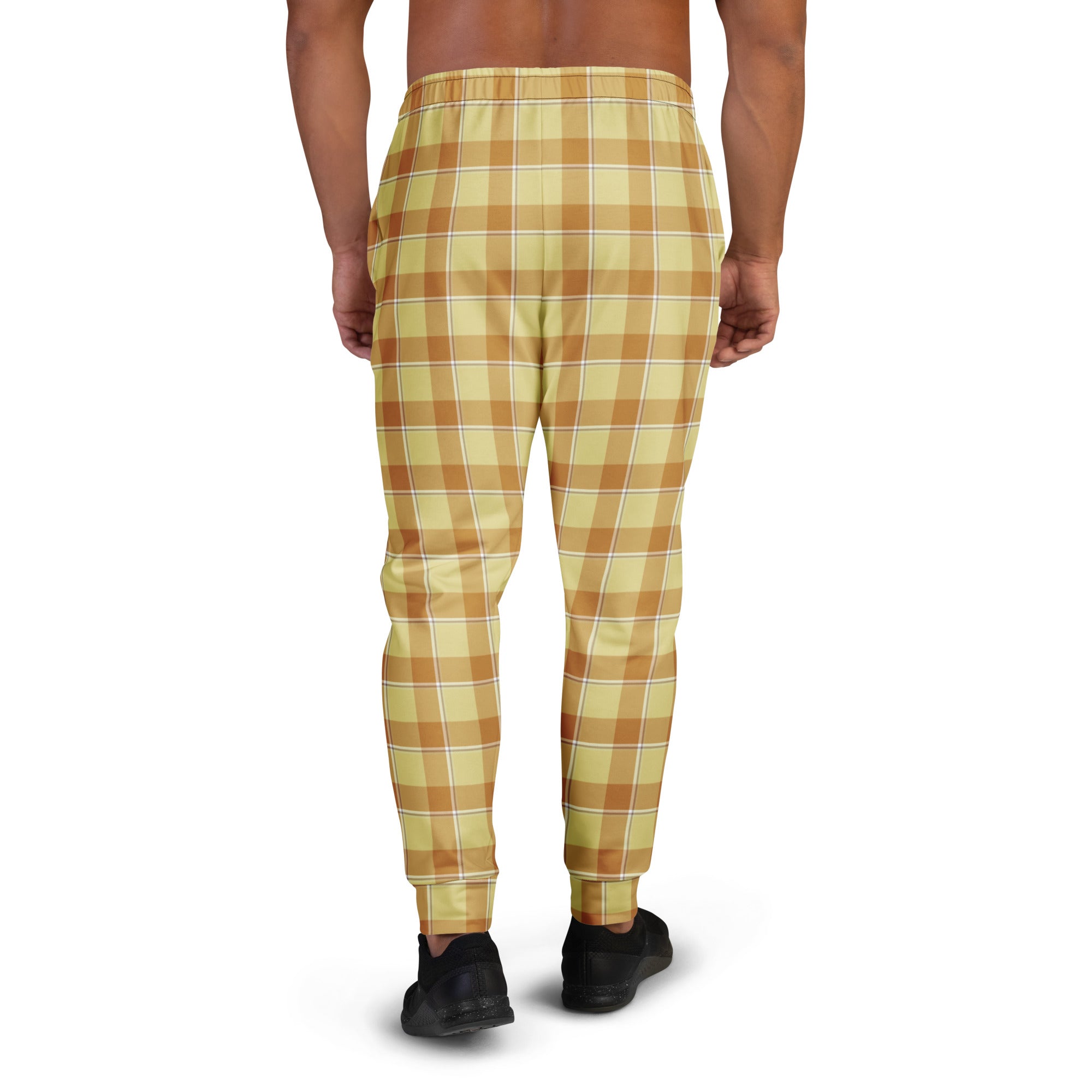 Zombie and Copper Plaid Men's Joggers - Scottish Squares