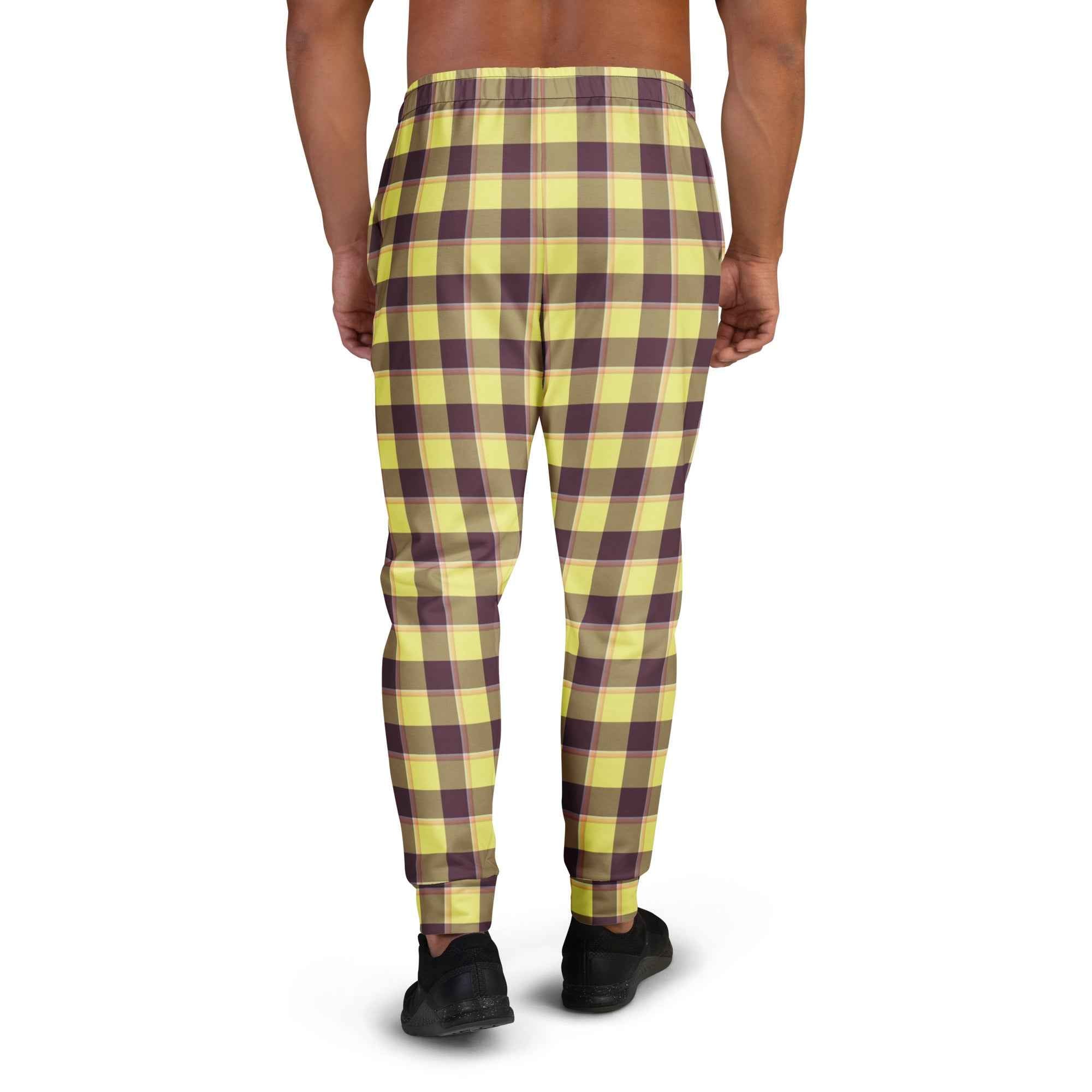 Flax and Livid Brown Plaid Men's Joggers - Scottish Squares