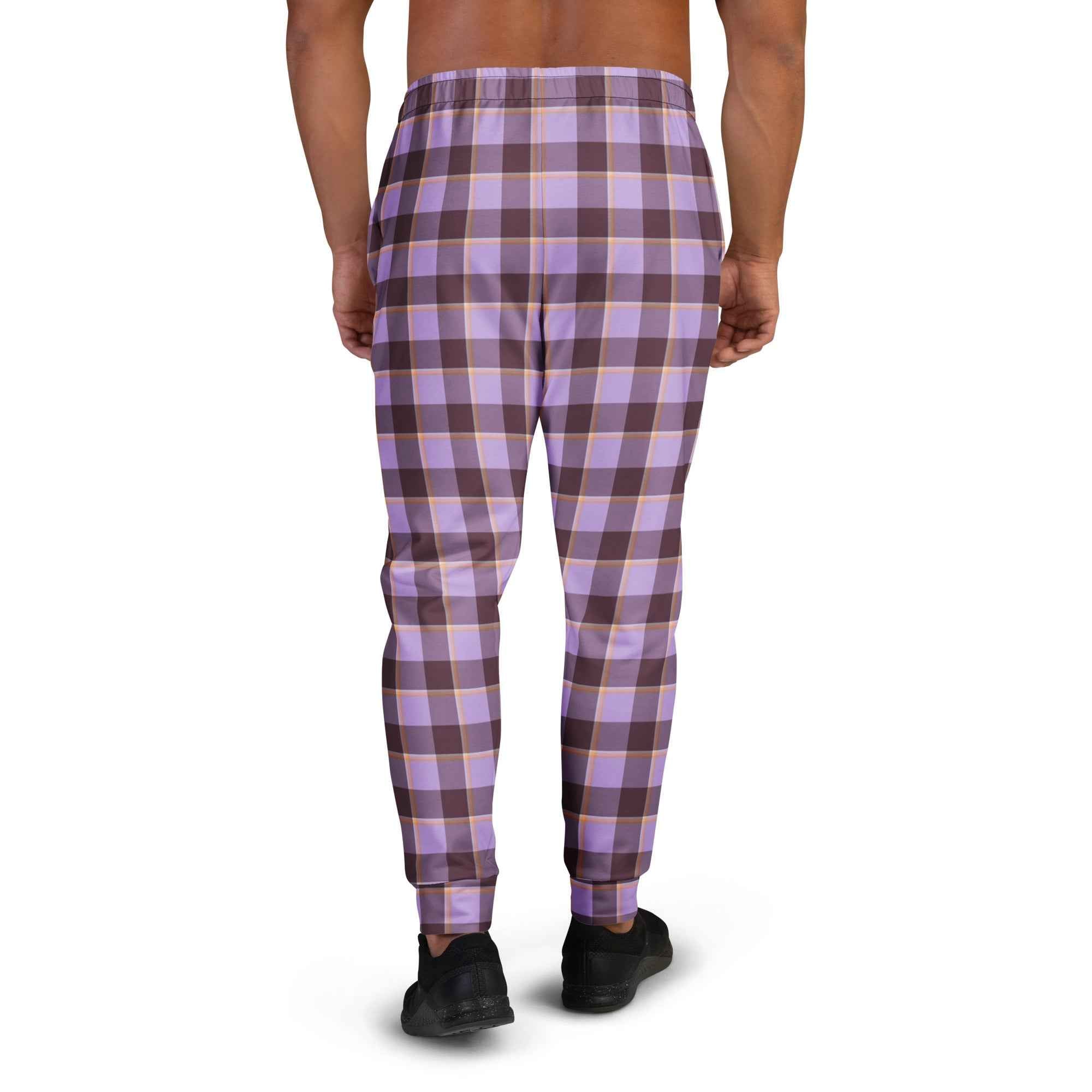 Light Wisteria and Livid Brown Plaid Men's Joggers - Scottish Squares
