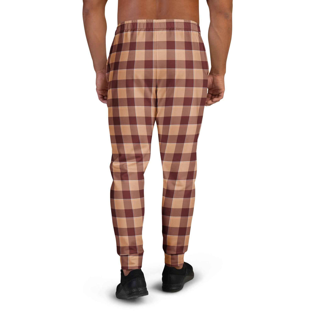Whiskey and Livid Brown Plaid Men's Joggers - Scottish Squares