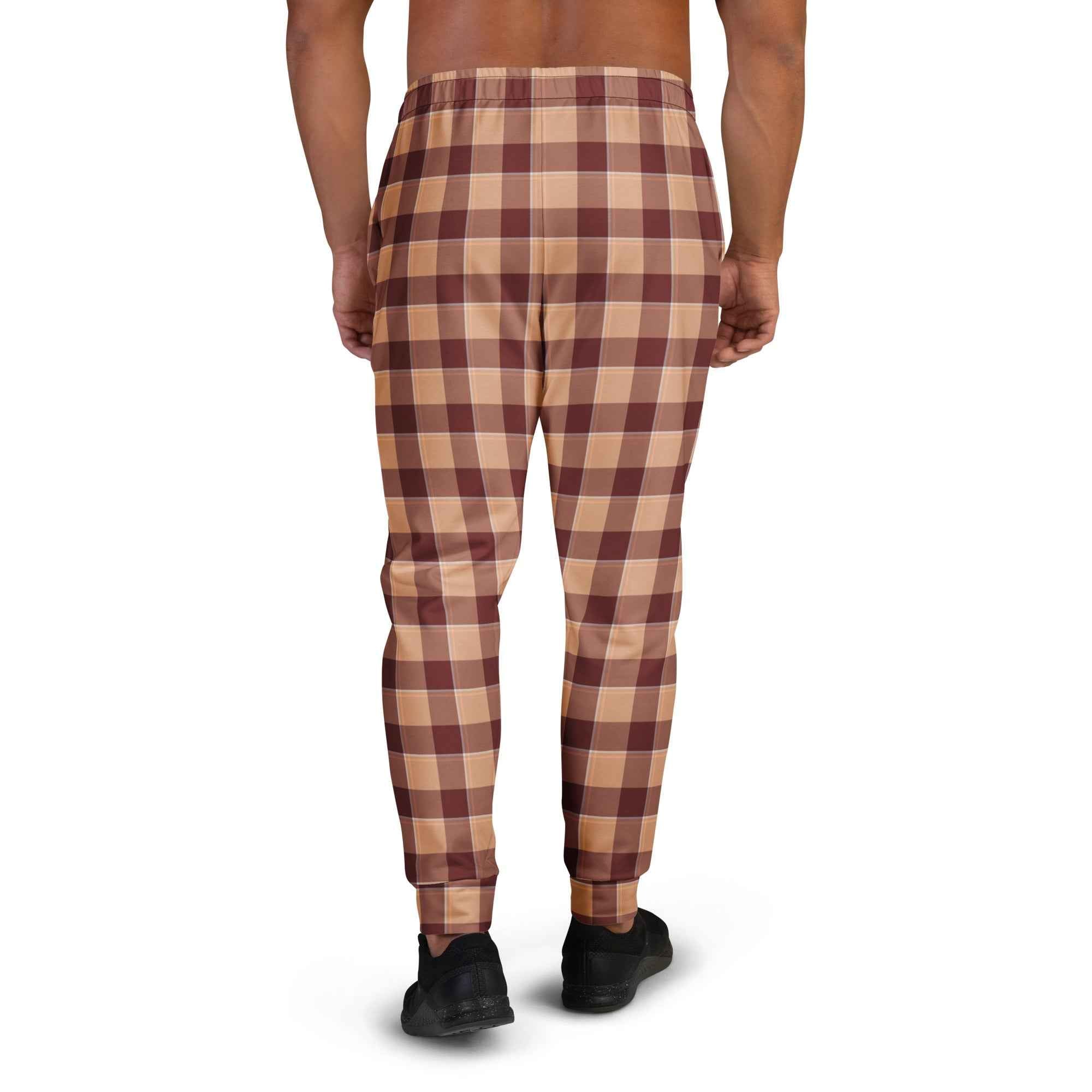 Whiskey and Livid Brown Plaid Men's Joggers - Scottish Squares