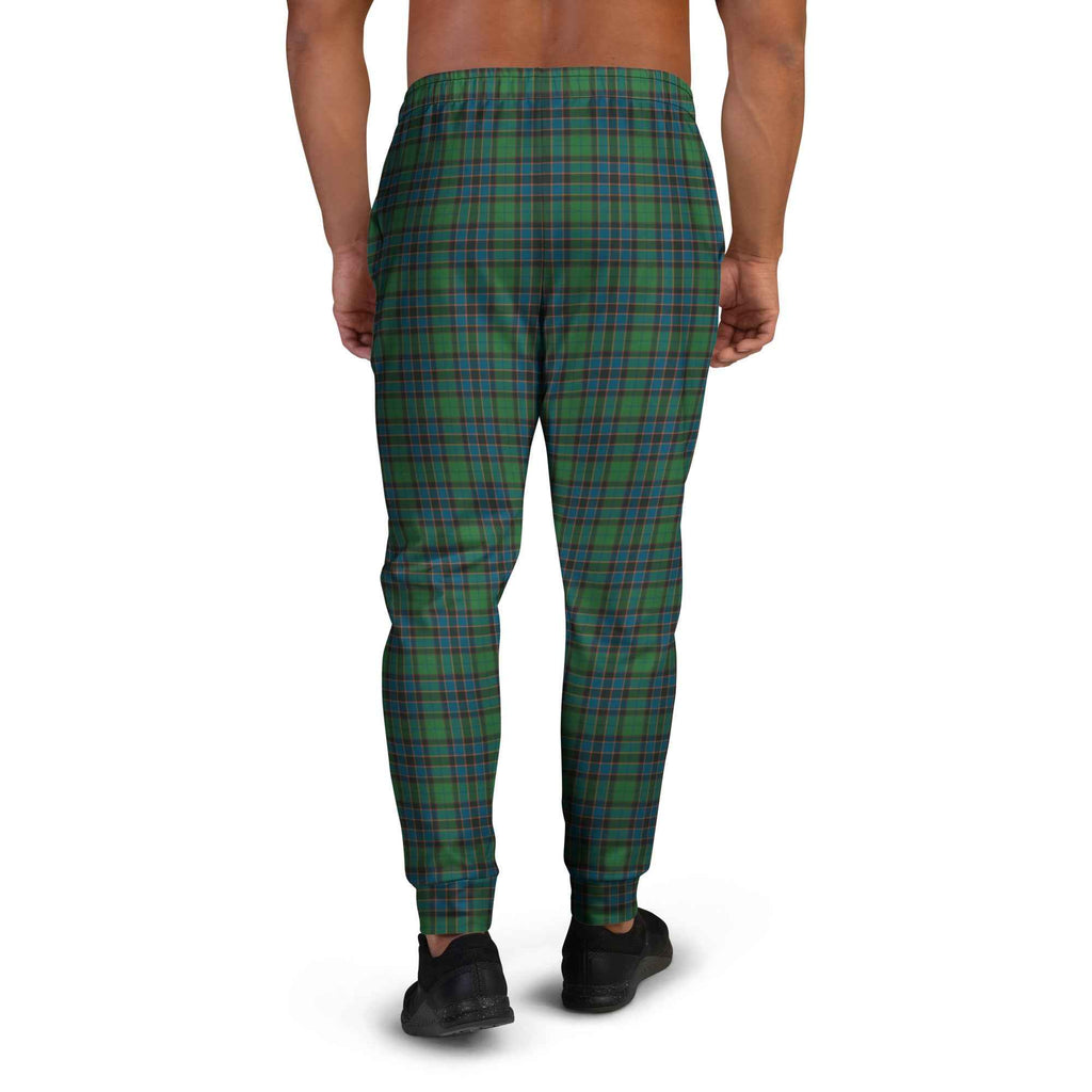 Men's Joggers Green Blue Orange Plaid Tartan