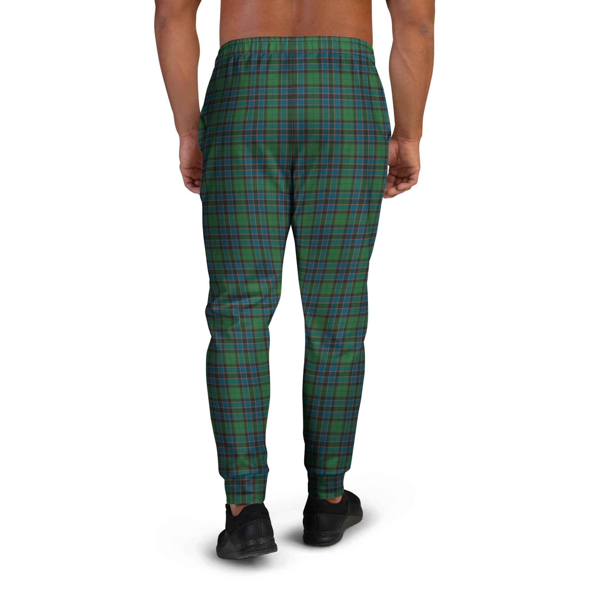 Men's Joggers Green Blue Orange Plaid Tartan