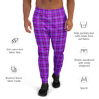 Electric Violet and Fuchsia Plaid Men's Joggers - Scottish Squares