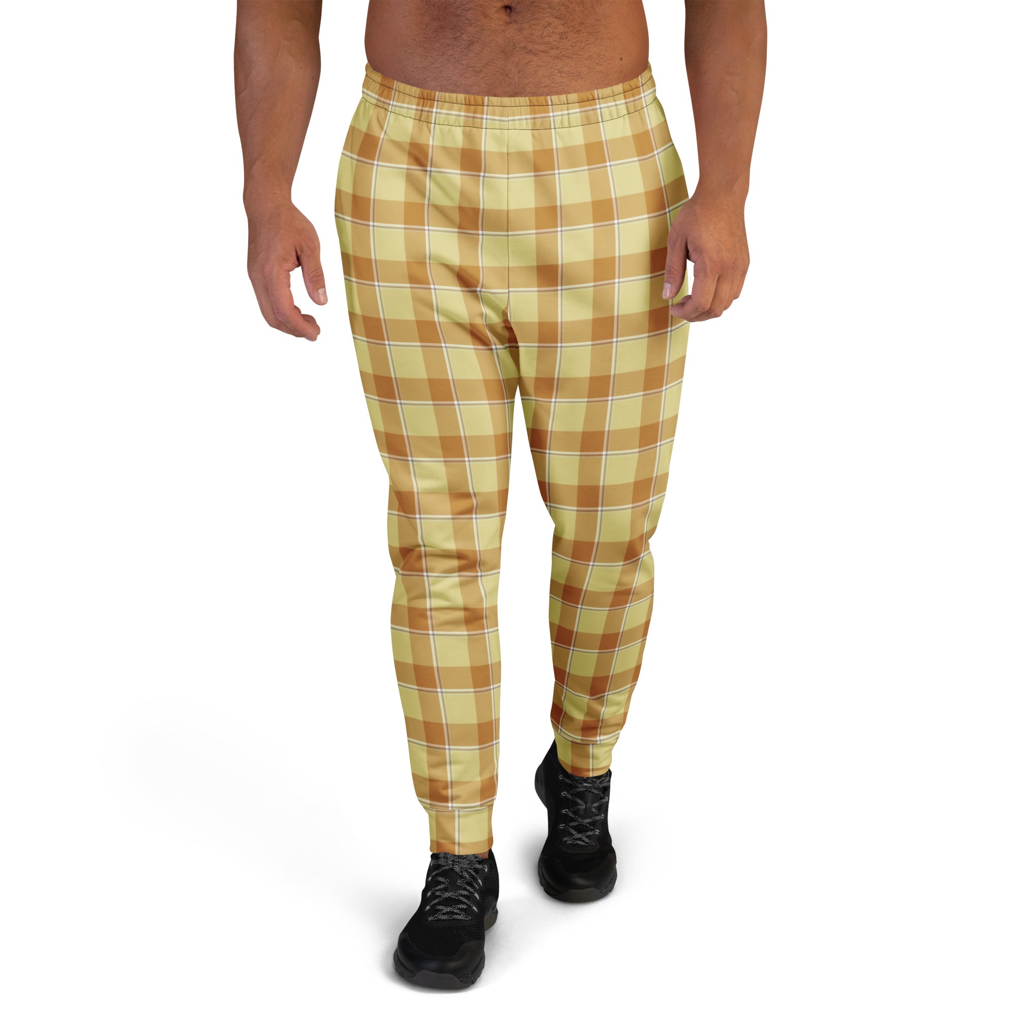 Zombie and Copper Plaid Men's Joggers - Scottish Squares