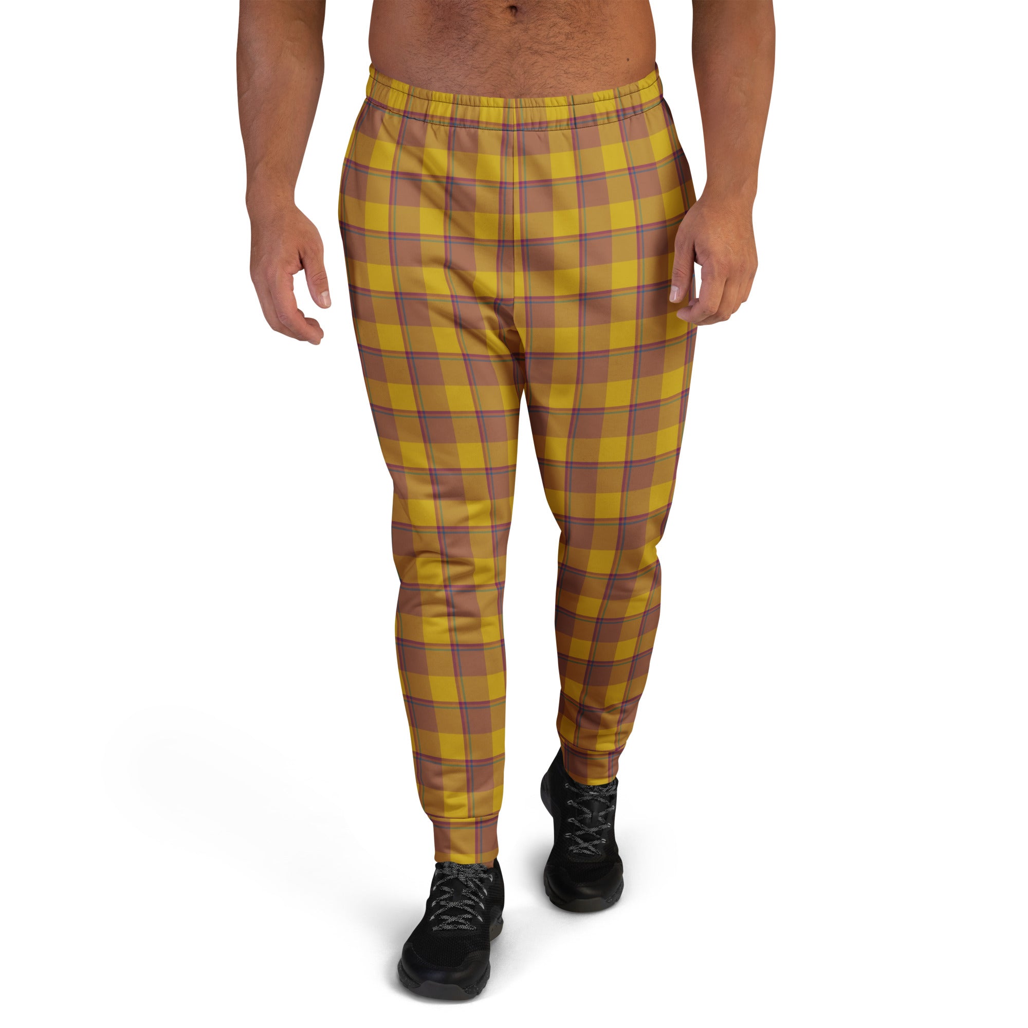 Potters Clay and Pizza Plaid Men's Joggers - Scottish Squares