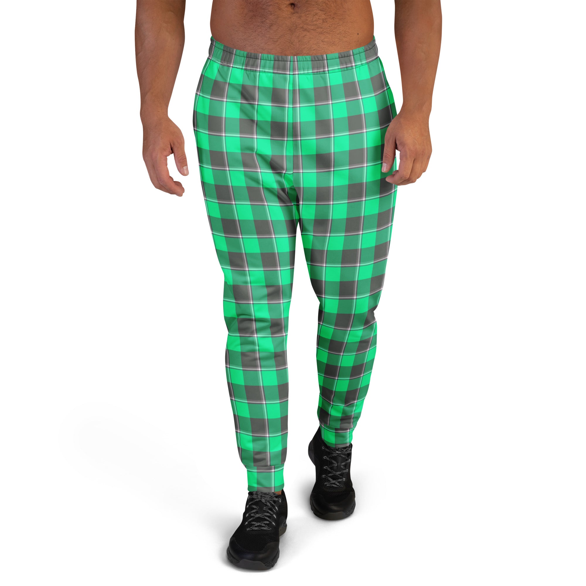 Spring Green and Finlandia Plaid Men's Joggers - Scottish Squares