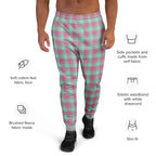 Vista Blue and Turkish Rose Plaid Men's Joggers - Scottish Squares