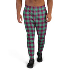 Ocean Green and Mulberry Wood Plaid Men's Joggers - Scottish Squares