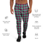 Ocean Green and Mulberry Wood Plaid Men's Joggers - Scottish Squares