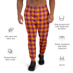 Tahiti Gold and Rose Bud Cherry Plaid Men's Joggers - Scottish Squares