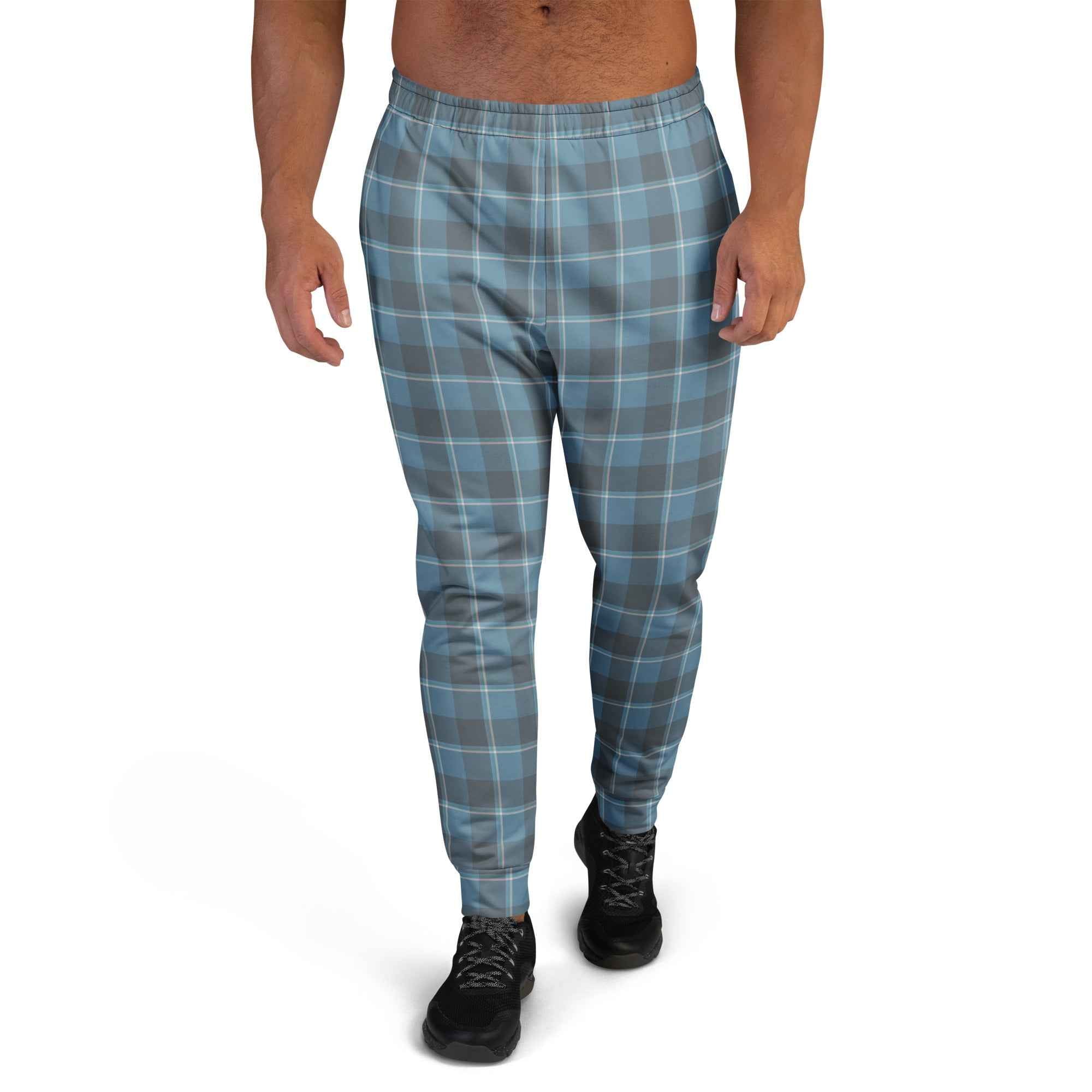 Hoki and Shuttle Gray Plaid Men's Joggers - Scottish Squares